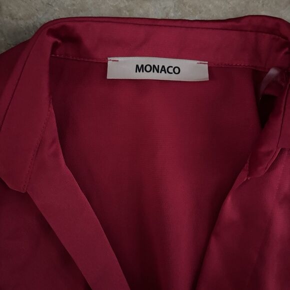 Monaco Dress Womens Size Small Vintage Made In USA Red Long Sleeve Sexy Vegas - Picture 2 of 7